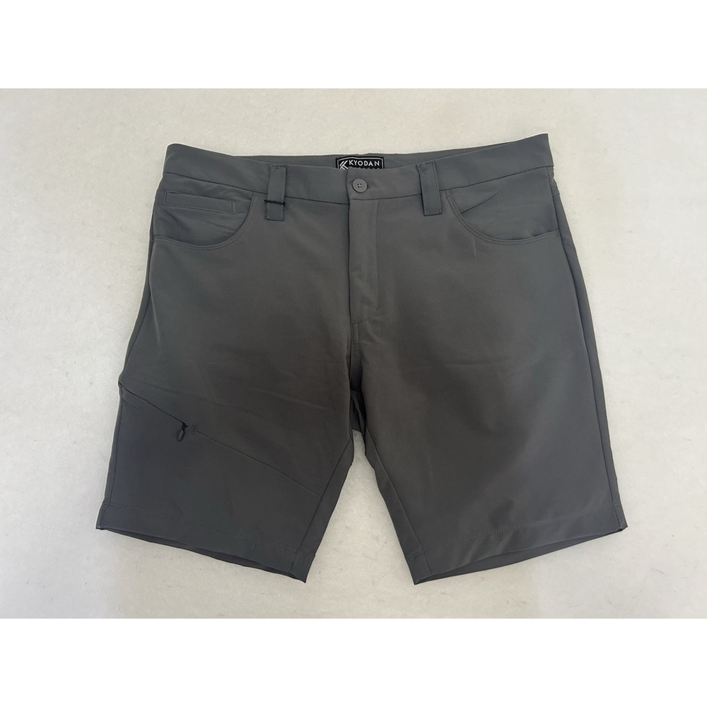 Kyodan Outdoor Flat Front Men's 34 Grey Golf Hiking Shorts 9" Gorpcore Normcore